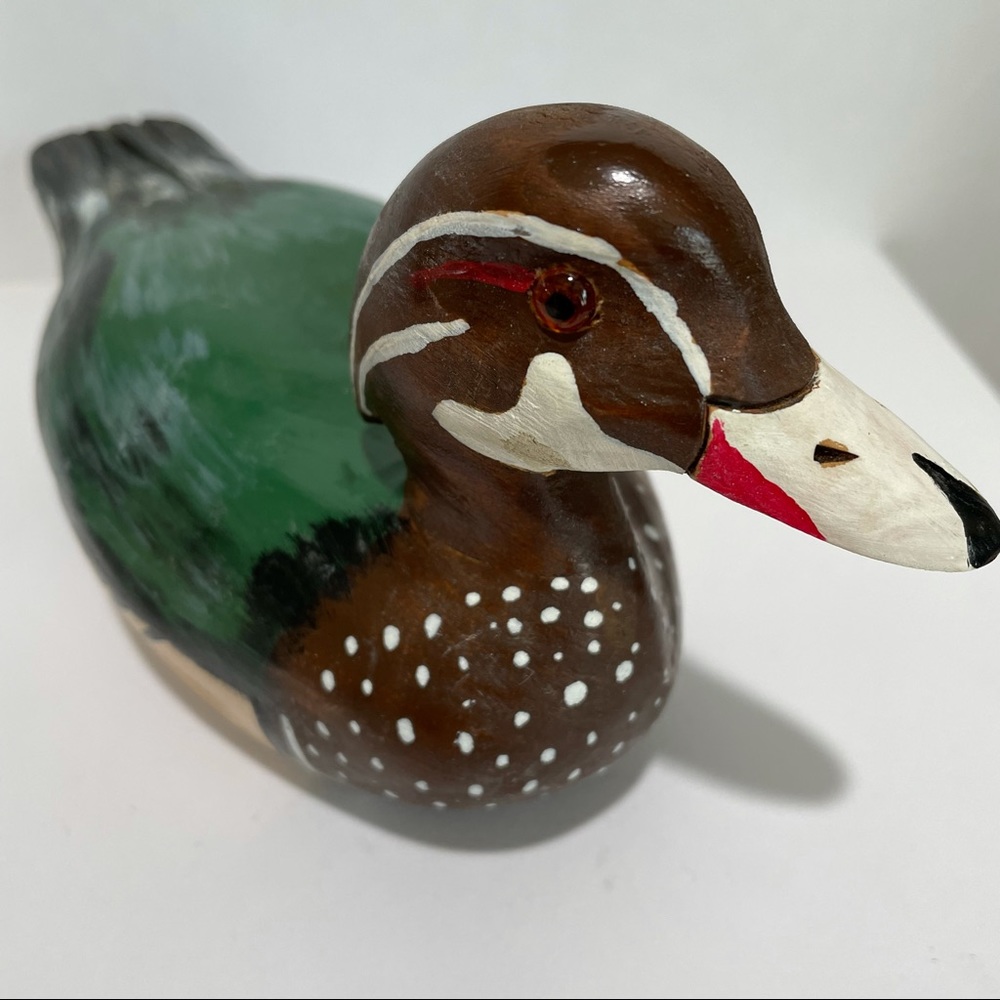 Wood duck decoy signed E. Andrews